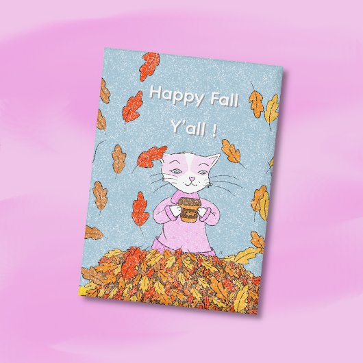 Badge Épinglette de chat gracieux d'automne