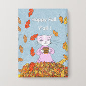 Badge Épinglette de chat gracieux d'automne (Recto)