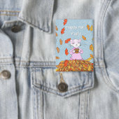 Badge Épinglette de chat gracieux d'automne (Insitu)