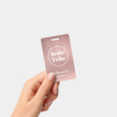 Badge Équipe de mariée Moderne en Or Rose (Manuel / portable)