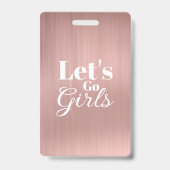 Badge Équipe de mariée Moderne en Or Rose (Arrière)