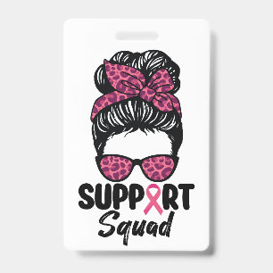 Badge Équipe de soutien Nœud décoiffé Guerrière rose Can