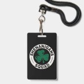 Badge Équipe Shenanigans Saint-Patrick Shamrock (Avant avec lanière)