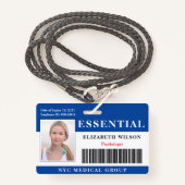 Badge Essentiel | ID photo de l'employé moderne (Devant avec lanière)
