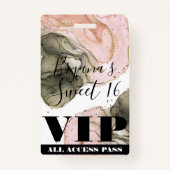 Badge Ethereal Moody Pink Black Gold VIP Party Pass (Devant)