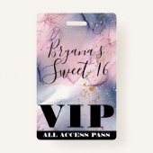 Badge Ethereal Périwinkle rose Or encre Imaginaire VIP (Dos)