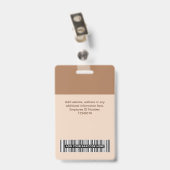 Badge Étiquette Brown Nom de l'employé Logo d'entreprise (Dos avec clip)