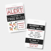 Badge Étiquette d'alerte d'allergie alimentaire aux frui (Avant & arrière)