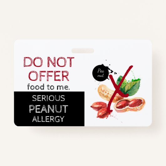 Badge Étiquette d'alerte d'allergie aux aliments de caca (Devant)