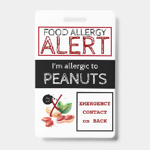 Badge Étiquette d'alerte d'allergie aux aliments de caca