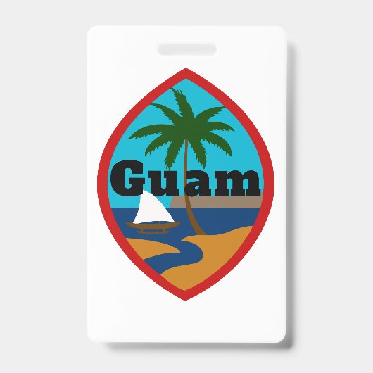 Badge Étiquette de bagage avec le sceau de Guam (Avant)