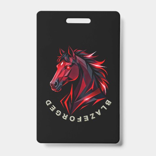Badge Étiquette de bagage Cheval BlazeForge (Avant)
