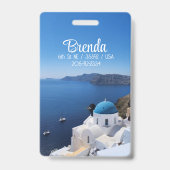 Badge Étiquette de bagage Santorin Grèce (Arrière)