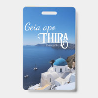 Étiquette de bagage Santorin Grèce