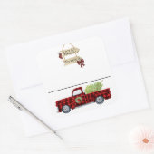 Badge étiquette de nom de fête de Noël Plaid Camio (Enveloppe)