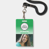 Badge Étiquette de nom de photo professionnelle ombré ve (Avant avec lanière)