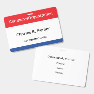 Badge Étiquette de nom d'événement pour employés pro