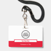 Badge Étiquette de nom professionnelle à bloc de couleur (Avant avec lanière)