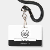 Badge Étiquette de nom professionnelle à blocs de couleu (Avant avec lanière)