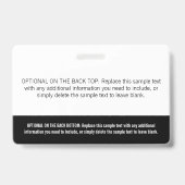 Badge Étiquette de nom professionnelle à blocs de couleu (Arrière)