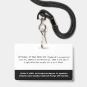 Badge Étiquette de nom professionnelle à blocs de couleu (Arrière avec lanière)