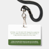 Badge Étiquette de nom professionnelle avec bloc de coul (Arrière avec lanière)