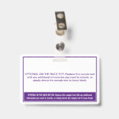 Badge Étiquette de nom professionnelle avec bloc de coul (Arrière avec clip)