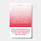 Badge Étiquette de nom professionnelle ombrée rouge mode (Arrière)