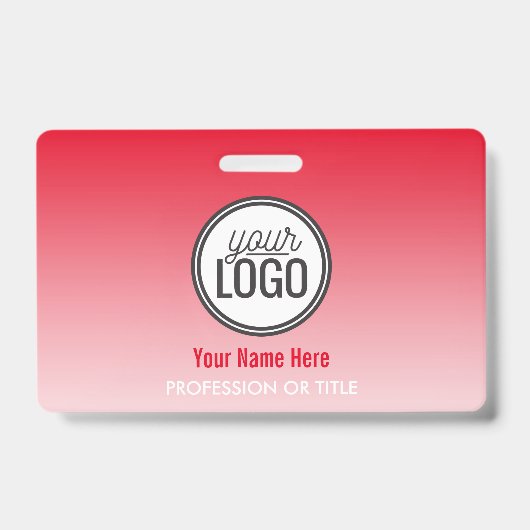 Badge Étiquette de nom professionnelle ombrée rouge mode (Avant)