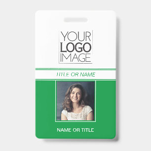 Badge Étiquette de nom professionnelle Photo Simple Gree