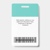 Badge Étiquette de personnel avec nom de l'employé et lo (Arrière)