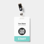 Badge Étiquette de personnel avec nom de l'employé et lo (Avant avec clip)