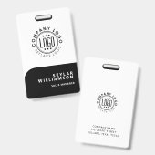 Badge Étiquette de personnel avec nom de l'employé et lo (Avant & arrière)