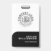 Badge Étiquette de personnel avec nom de l'employé et lo (Avant)