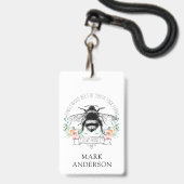 Badge Étiquette de pot de miel de rucher d'abeille à mie (Arrière avec lanière)