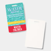 Badge Étiquette de surveillant de l'eau pour la sécurité (Avant & arrière)