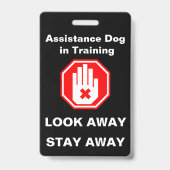 Badge Étiquette d'identification de chien d'assistance e (Arrière)