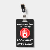 Badge Étiquette d'identification de chien d'assistance e (Avant avec clip)