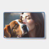 Badge Étiquette d'identification de chien moderne gris v (Arrière)