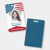 Badge Étiquette d'identification de photo avec étoiles e (Avant & arrière)