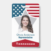 Badge Étiquette d'identification de photo avec étoiles e (Avant)