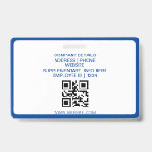 Badge Étiquette d'identification de photo d'employé QR d (Arrière)