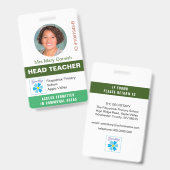 Badge Étiquette d'identification du nom de l'enseignant, (Avant & arrière)