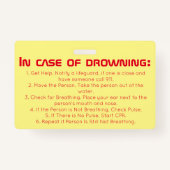 Badge Étiquette d'observation de l'eau pour les piscines (Dos)