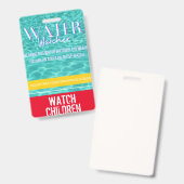 Badge Étiquette d'observation d'eau pour les piscines/la (Front & Back)
