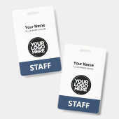 Badge Étiquette du personnel du logo de l'employé avant  (Recto et verso)