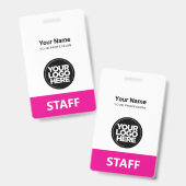 Badge Étiquette du personnel du logo de l'employé avant (Avant & arrière)