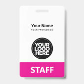 Badge Étiquette du personnel du logo de l'employé avant (Arrière)