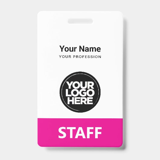 Badge Étiquette du personnel du logo de l'employé avant (Avant)