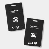 Badge Étiquette du personnel du logo de l'employé avant  (Recto et verso)